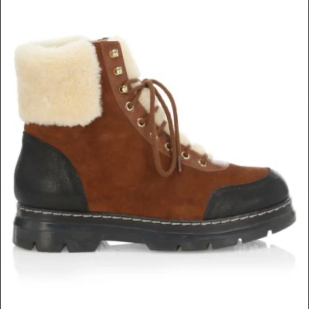 Brother Vellies Women's Alps Shearling Trim Hiking Boots